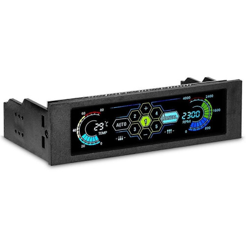 5.25in Touchscreen LCD 5 Way Fan Speed Controller Computer Cooling Temperature Controller Front Pane 2
