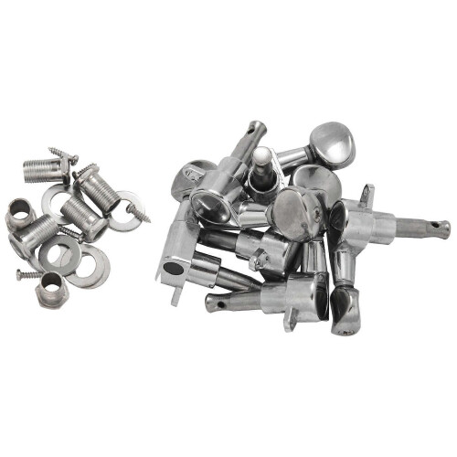 Tuning Pegs / Strings for / Tele / Acoustic Guitar 6L Silver