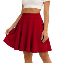 Women's Skort Skirt, Casual, Basic, Versatile, Elastic,-Red XXL