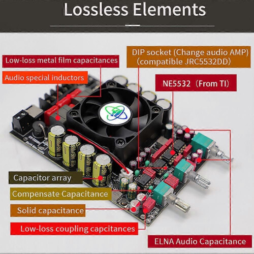 Ασύρματος ενισχυτής ισχύος 220W+220W BT 5.2 Φορητή μονάδα ενισχυ 2