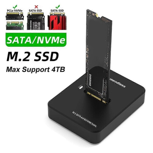 BLUEENDLESS Dual Protocol M.2 SATA SSD Docking Station Base External SSD Hard Disk Enclosure Online Reading Writing Speed 2
