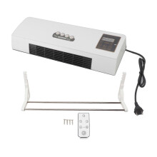 1800W Indoor Electric Heater with Remote Control Wall Fan and Quiet Timer Function for Home and Office