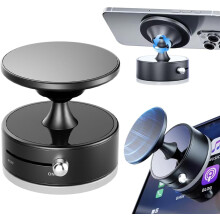 Magnetic Phone Holder 360 Adjustable Car Mount with Vacuum Lock Stability Universal Black Design