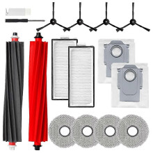 Kompatibel med Roborock Qrevo Master robotdammsugare, huvudsakliga sidoborstar, HEPA-filter, moppduk,