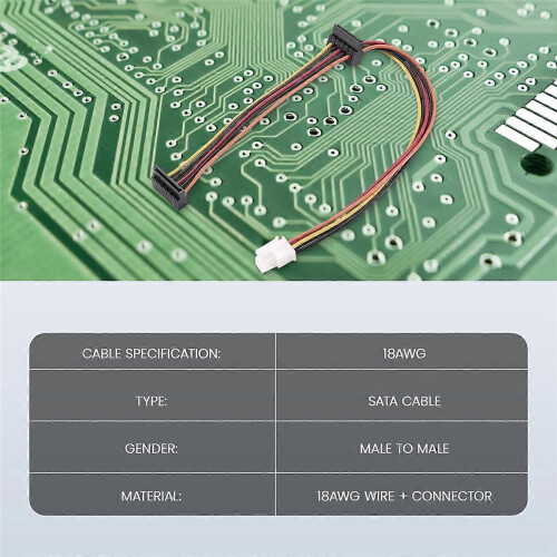 Μητρική πλακέτα ATX 4Pin σε 2-Port Serial SATA προσαρμογέας σκληρού δίσκου 1
