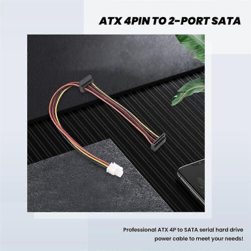 Καλώδιο τροφοδοσίας μητρικής πλακέτας ATX 4Pin σε 2-Port Serial ATA 2