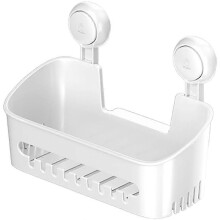 Ducha, especiero, organizador de baño, cesta de almacenamiento, sin taladro, ventosa de vacío extraíble,