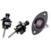 2 Pcs Guitar Strap Lock Pin Peg Buttons Skidproof Strap Lock & 1Pcs Oval Indented Guitar Jack Plate