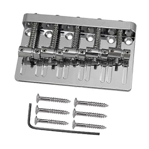 5 String Thickened Bass Saddle Bridge Pull String Plate for 5 String Electric Bass Guitar Accessori