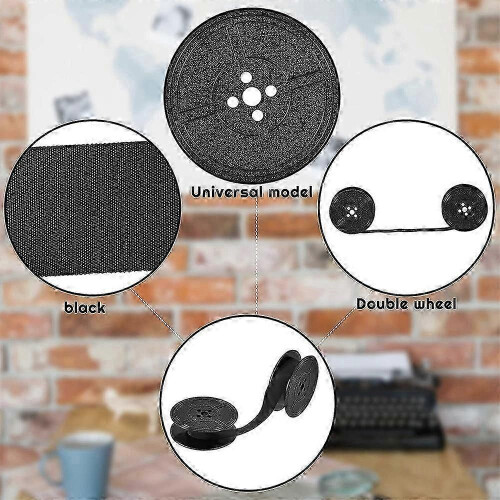 4 Pack Typewriter Ribbon Spool Ink Replacement for Typewriter - Black Ink Spool 1