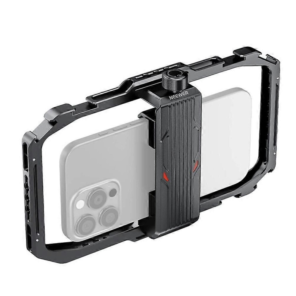 NEEWER PA039 Phone Rabbit Cage, Smartphone Video Rig with Quick Release Mounts Cold Shoes for Videomaker Filmmaking Vlogging