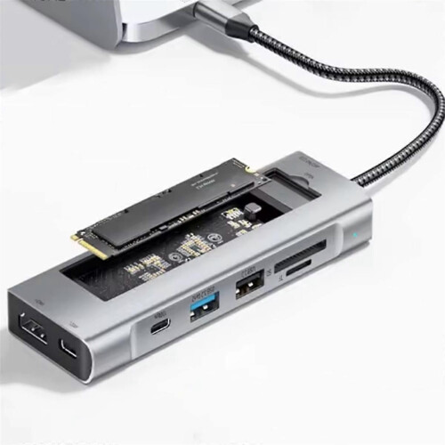 USB Hub with Disk Storage Function M.2 SATA NVME SSD Enclosure Type C to -Compatible Docking Station 1