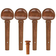 4 Pcs Violin Tuning Pegs Tuners Redwood String Instrument Accessories for 4/4 Fiddle Violin Parts Dark Wood