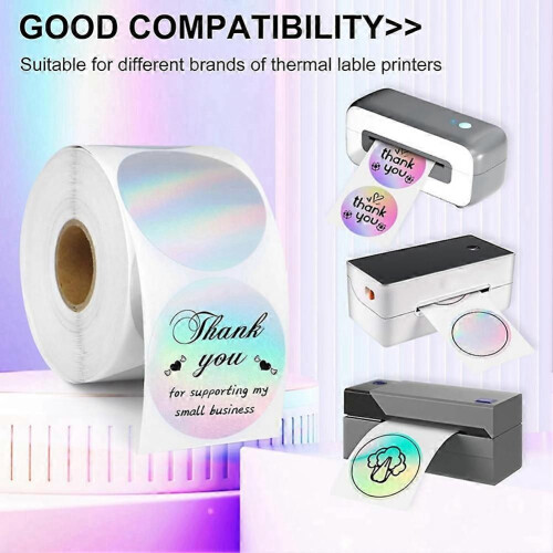 2Inch Thermal Labels, 400 Pcs Round Self-Adhesive Direct Thermal Printer Label for Color Coding Lab 2
