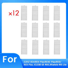 12 st filter för RE4/RE4 Plus/RE4C Plus/RE5/RE5 Plus, ICLEBO G5 MAX, Miwhole M8 Lite dammsugare