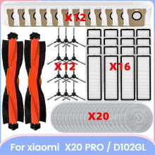 För robotdammsugare X20 PRO / D102GL Dammsugare Delar Huvudvals Sidoborstar HEPA-filter Moppduk Damm