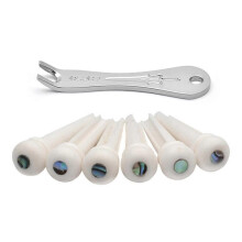 6PCS Cattle Bone Guitar Bridge Pins W/ Pin Puller for Acoustic Guitar Accessories