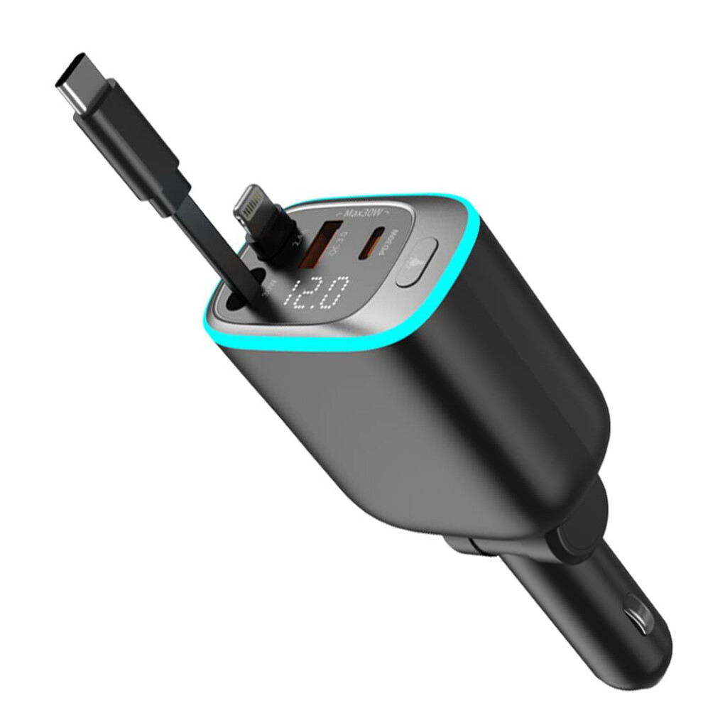 Retractable Usb C Car Charger 90W Fast Charging Adapter With Usbc Power Delivery For Laptop And Phone 9310869839293