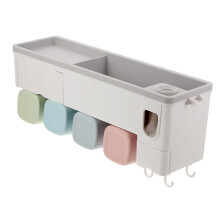 Electric Toothbrush Holder Wall Mounted Bathroom Organizer with Separate Brush Racks and Easy Clean Surface