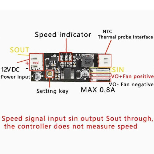 Temperature Controller Module Single 12V DC PWM 2-3 Wire Fan Temperature Control Governor Computer Fan 1