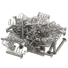 50pcs Chrome Single Coil Pickup Screws & Adjust Height Springs For Fender Guitar