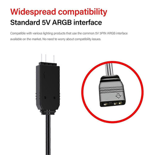 Controller ARGB per alimentatore 5V 3 pin Mini controller RGB compatibile con CPU del computer Case 1