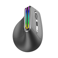 Mouse verticale wireless RGB ergonomico, mouse ottico USB ricaricabile, mouse Bluetooth compatibile