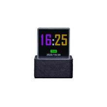 Crystal Cube Photo Display Desktop Mini Smart WiFi Weather Station Clock with GIF Animation, Desktop Decoration