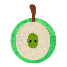 Grüner, runder Katzenkratznapf aus Sisal und Hanf (45 cm Durchmesser) mit dickem Rand und gebogenem