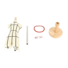Abito in miniatura compatibile con supporto in legno, manichino da cucito, modello per esposizione di