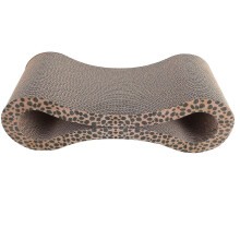 Katzenkratzliege zum Schutz von Möbeln, extra dicke, ergonomische Kratzmatte aus Wellpappe, Leopardenmuster