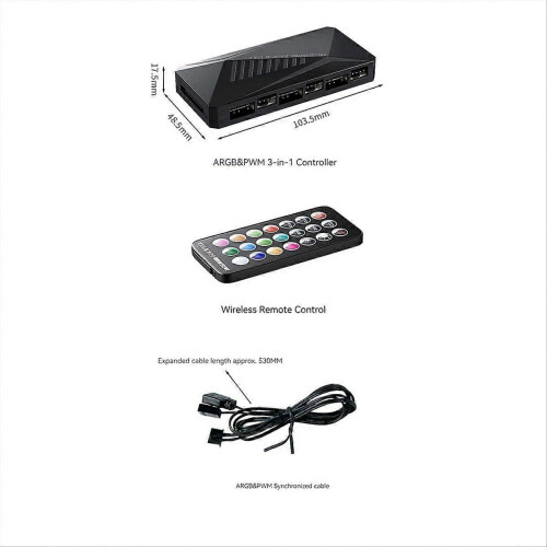 LP-6P ARGB PWM HUB Ελεγκτής 3 σε 1 Διαχωριστής 6 οδών 4 ακίδων PWM Θ 2