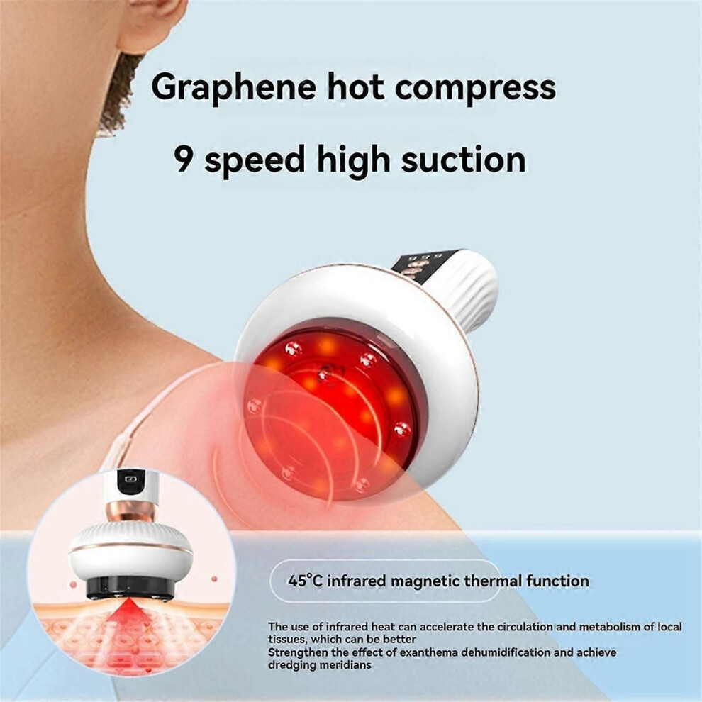 White Intelligent Negative Pressure Cupping Massage Instrument Electric Guasha Scraping Apparatus Heating