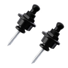 Sichere Gitarrengurtpins für Akustikgitarre, E-Gitarre und Bass – 2er-Pack, schwarze Ausführung