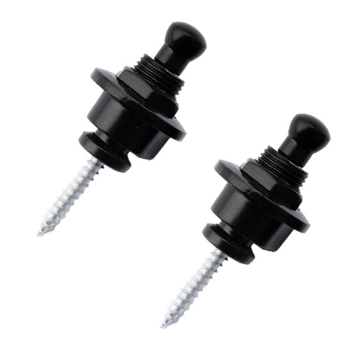 Säkra gitarrremstift för akustisk, elgitarr och bas - 2-pack, svart finish