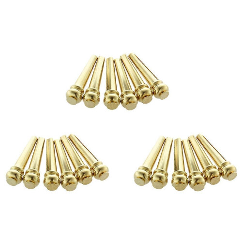 6x Metal Acoustic Guitar Bridge Pins Brass Guitar Strings Fixed Cone