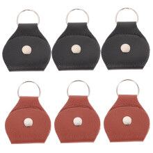 6Pcs Leather Guitar Pick Holder Set Compact Durable Pouch for Musicians and Guitar Players