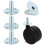 4 Pcs Caster Socket for 7/16 Stem - Broad Brimmed Top Hat Metal Sleeve Inserts for Casters 2