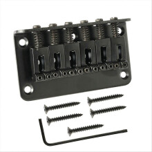 6 String Guitar Saddles Bridge with Screws Replacement Chrome Guitar Bridge for Accessories, Guitar Top Load Bridge A
