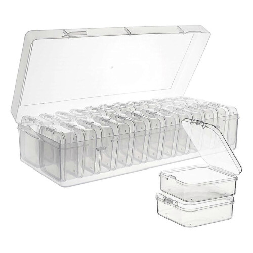 Bead Storage Containers, 48 Small Clear Bead Organizer Box 1 sets