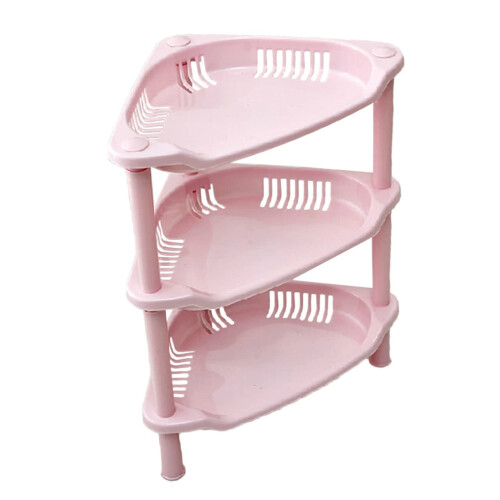Corner Shower Shelf SpaceSaving Triangle Bathroom Organizer Plastic Rack for Kitchen Storage