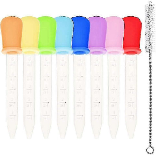 8 Pack 5ml Liquid Dropper Pipettes with Silicone Bulb Tip for Precise Measurement