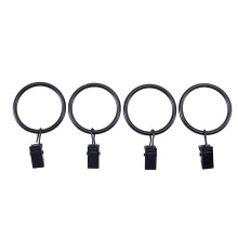 36 Pack Rings Curtain Clips Strong Metal Decorative Drapery window Curtain Ring with Clip Rustproof