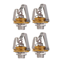 4Pcs 1/4 inch 6.35Mm Stereo Input Jack Plug Socket for Electric Guitar Bass, Guitar Pickup Output Jack, Guitar Parts