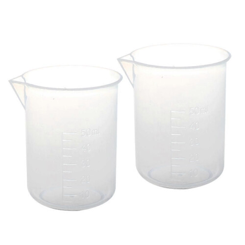2 pcs 50 ml laboratory plastic water liquid measuring cup parent