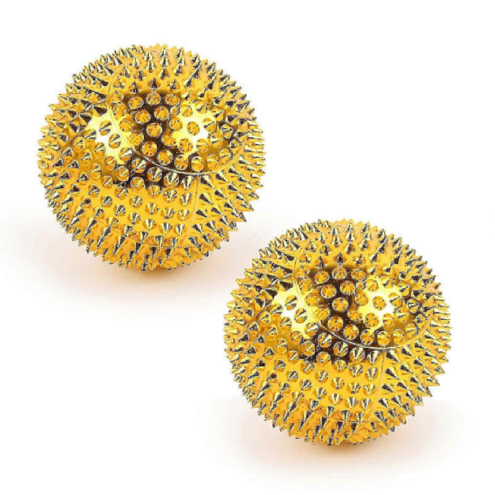 2pcs Acupressure Massage Balls with Needles - Spiky Hard Massager for Hand, Foot, and Active Recovery