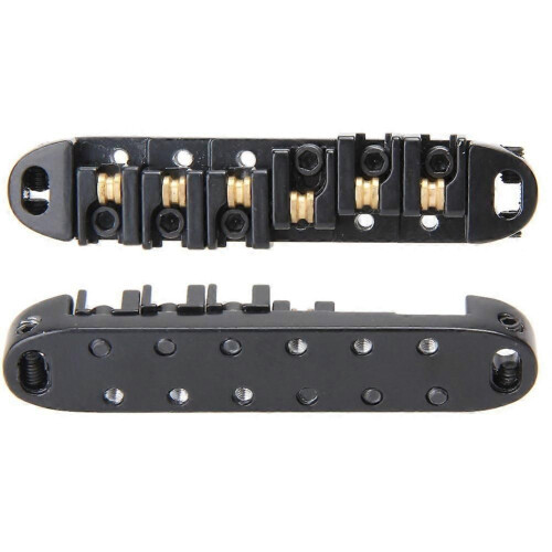 Roller Saddle Tune-O- Guitar Bridge for Electric Guitar Replacement (Black)