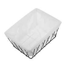 Wire Storage Baskets with Removable Fabric Liners for Bathroom and Kitchen, Durable Metal Organizer