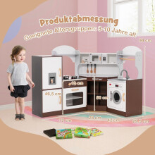 Eck-Spielküche aus Holz mit Sound, Lichtern und Eismaschine