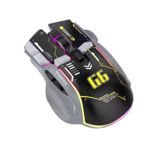 G6 Wireless Gaming Mouse 3 Modes 4000 11 RGB Backlit Rechargeable Silent Computer Gaming Mice -Blac